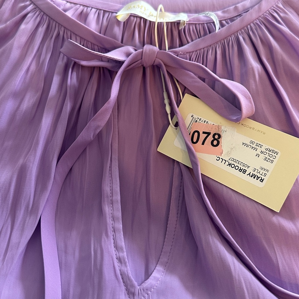 ✔️#H BNWT Ramy Brook peasant style Blouse in MAUMA $325 - Picture 11 of 12